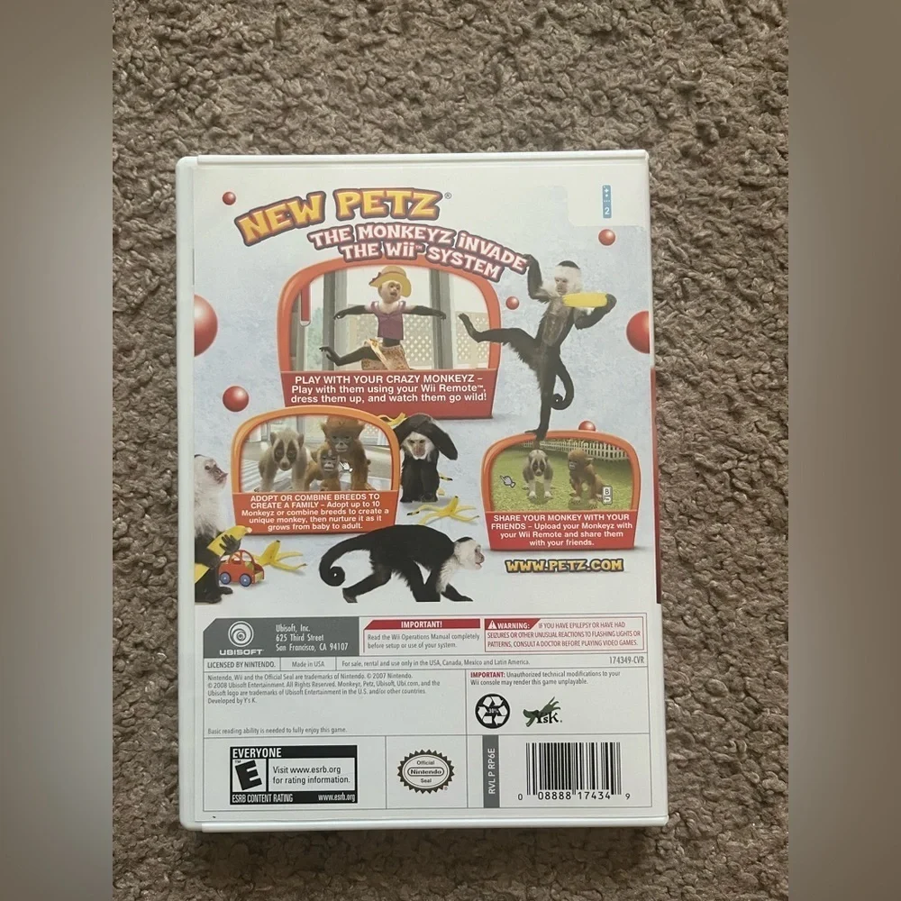 Petz Crazy Monkeyz For Wii